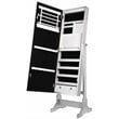 Posh Abigail Full Length Mirror Jewelry Armoire & Makeup Storage in Silver