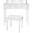 Posh Living Caleb 2-Drawer Mirrored Bedroom Vanity with Stool in White