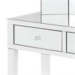 Posh Living Caleb 2-Drawer Mirrored Bedroom Vanity with Stool in White
