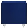 Posh Living Serenity 3-Drawer Mirrored Trellis Pattern Nightstand in Navy Blue