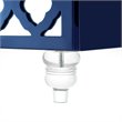 Posh Living Serenity 3-Drawer Mirrored Trellis Pattern Nightstand in Navy Blue