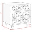 Posh Living Serenity 3-Drawer Mirrored Trellis Pattern Nightstand in Navy Blue