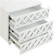 Posh Living Serenity 3-Drawer Mirrored Trellis Pattern Nightstand in White