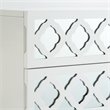 Posh Living Serenity 3-Drawer Mirrored Trellis Pattern Nightstand in White