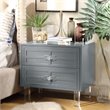 Posh Living Peyton Modern 2-Drawer Nightstand with Lucite Legs in Dark Gray