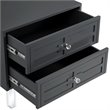 Posh Living Peyton Modern 2-Drawer Nightstand with Lucite Legs in Dark Gray