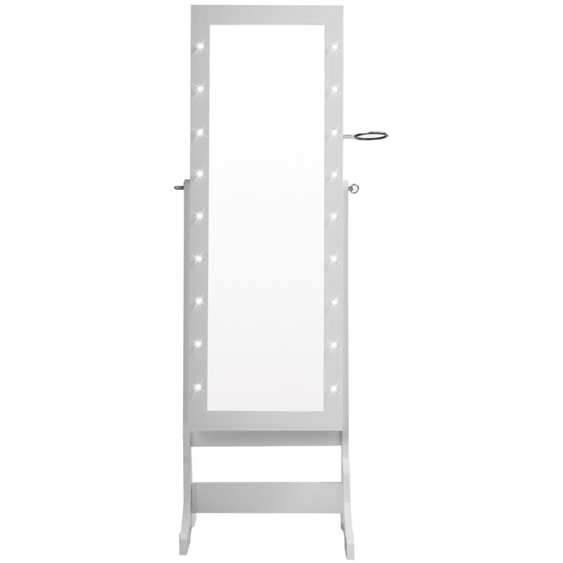 Sebastian White Armoire Jewelry Storage Organizer Floor Miror Sebastian White Armoire Jewelry Storage
