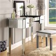Posh Living Rylee Mirrored Bedroom Vanity with Lift-up Top Jewelry Holder Black