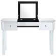 Posh Living Rylee Mirrored Bedroom Vanity with Lift-up Top Jewelry Holder Black