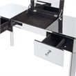 Posh Living Rylee Mirrored Bedroom Vanity with Lift-up Top Jewelry Holder Black