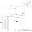 Posh Living Rylee Mirrored Bedroom Vanity with Lift-up Top Jewelry Holder Black
