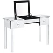 Posh Living Rylee Mirrored Bedroom Vanity with Lift-up Top Jewelry Holder Black
