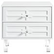 Posh Living Peyton Modern 2-Drawer Nightstand with Lucite Legs in White