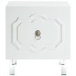 Posh Living Mackenzie 2-Hidden Shelf Nighstand with Lucite Legs in White