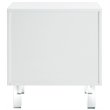 Posh Living Mackenzie 2-Hidden Shelf Nighstand with Lucite Legs in White