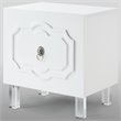 Posh Living Mackenzie 2-Hidden Shelf Nighstand with Lucite Legs in White