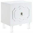 Posh Living Mackenzie 2-Hidden Shelf Nighstand with Lucite Legs in White