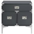 Posh Living Aubree 1-Drawer Nightstand with Corner Brackets in Gray/Chrome