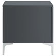 Posh Living Aubree 1-Drawer Nightstand with Corner Brackets in Gray/Chrome