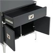 Posh Living Aubree 1-Drawer Nightstand with Corner Brackets in Gray/Chrome