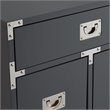 Posh Living Aubree 1-Drawer Nightstand with Corner Brackets in Gray/Chrome