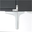 Posh Living Aubree 1-Drawer Nightstand with Corner Brackets in Gray/Chrome