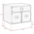 Posh Living Aubree 1-Drawer Nightstand with Corner Brackets in Gray/Chrome
