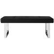 Posh Living Myles Faux Leather Bench with Stainless Steel Legs in Black/Chrome