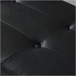Posh Living Myles Faux Leather Bench with Stainless Steel Legs in Black/Chrome