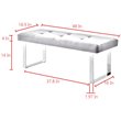 Posh Living Myles Faux Leather Bench with Stainless Steel Legs in Black/Chrome