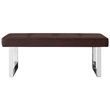 Posh Living Myles Faux Leather Bench with Stainless Steel Legs in Brown/Chrome