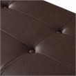 Posh Living Myles Faux Leather Bench with Stainless Steel Legs in Brown/Chrome