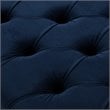 Posh Living Hazel Velvet X-Base Ottoman with Nailhead Trim in Navy Blue