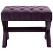Posh Living Hazel Velvet X-Base Ottoman with Nailhead Trim in Purple