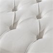 Posh Living Hazel Linen Fabric X-Base Ottoman with Nailhead Trim in Cream/White