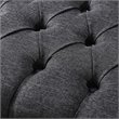 Posh Living Hazel Linen Fabric X-Base Ottoman with Nailhead Trim in Dark Gray