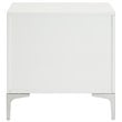 Posh Living Aubree 1-Drawer Nightstand with Corner Brackets in White/Chrome