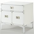Posh Living Aubree 1-Drawer Nightstand with Corner Brackets in White/Chrome