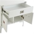 Posh Living Aubree 1-Drawer Nightstand with Corner Brackets in White/Chrome