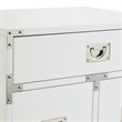 Posh Living Aubree 1-Drawer Nightstand with Corner Brackets in White/Chrome