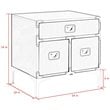 Posh Living Aubree 1-Drawer Nightstand with Corner Brackets in White/Chrome