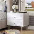 Posh Living Melanie 2-Drawer Nightstand with Lucite Legs in White