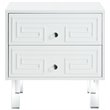 Posh Living Melanie 2-Drawer Nightstand with Lucite Legs in White