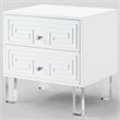 Posh Living Melanie 2-Drawer Nightstand with Lucite Legs in White