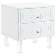 Posh Living Melanie 2-Drawer Nightstand with Lucite Legs in White