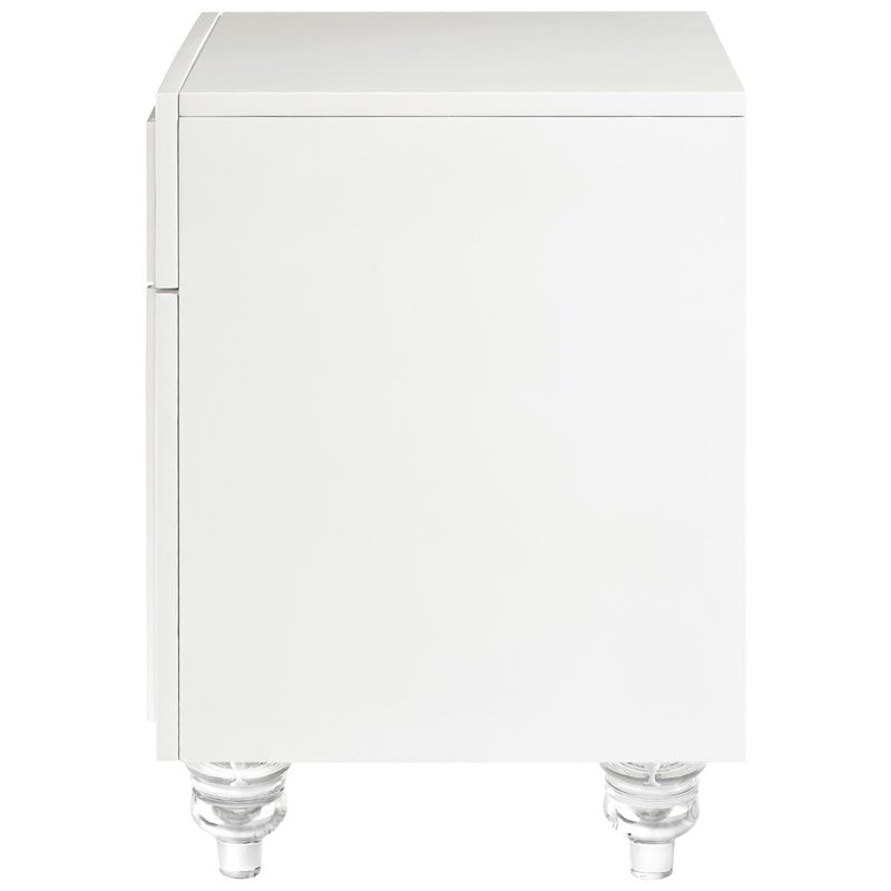 Posh Living Lydia Modern 1-Drawer Nightstand in White