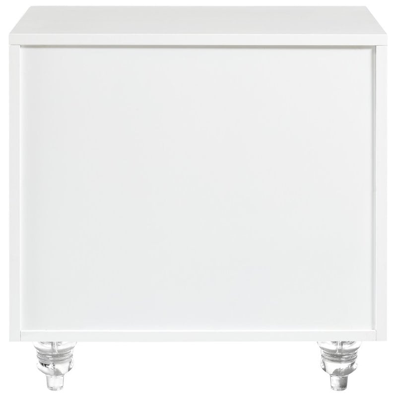 Posh Living Lydia Modern 1-Drawer Nightstand in White