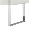 Posh Living Myles Faux Leather Bench with Stainless Steel Legs in White/Chrome