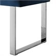 Posh Living Myles Tufted Velvet Bench with Stainless Steel Legs in Blue/Chrome