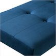 Posh Living Myles Tufted Velvet Bench with Stainless Steel Legs in Blue/Chrome